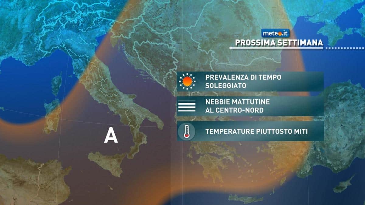 Meteo, prossima settimana al via con tempo soleggiato. Attenzione però alla nebbia