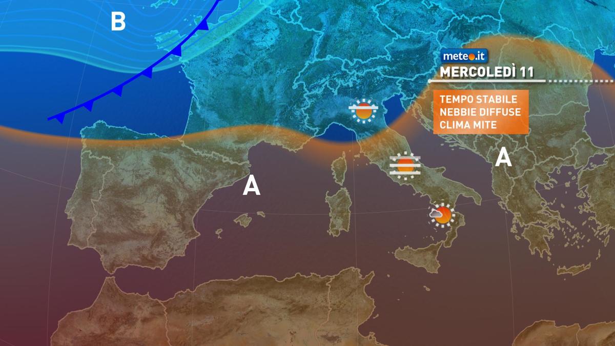 Meteo, mercoledì 11 novembre con clima mite e tempo stabile, ma si avvicina una perturbazione