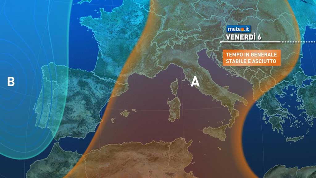 Meteo, alta pressione stabile sull'Italia anche nel weekend del 7-8 novembre