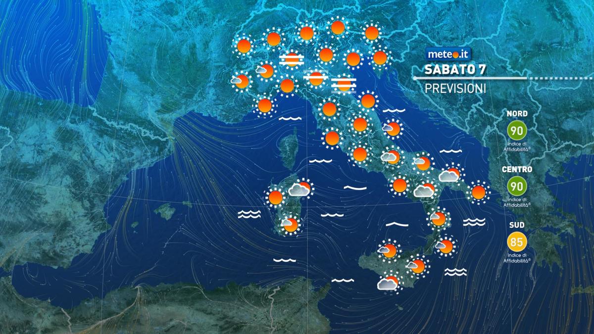 Meteo, sabato 7 novembre tempo stabile e clima mite