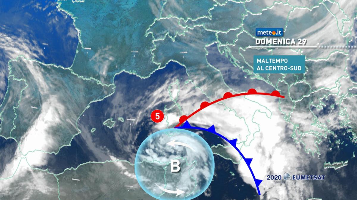 Meteo, domenica 29 novembre ancora rischio di forte maltempo