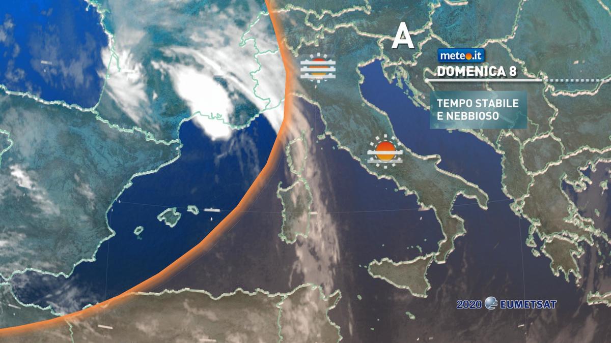 Meteo, domenica 8 novembre tempo ancora stabile e clima mite