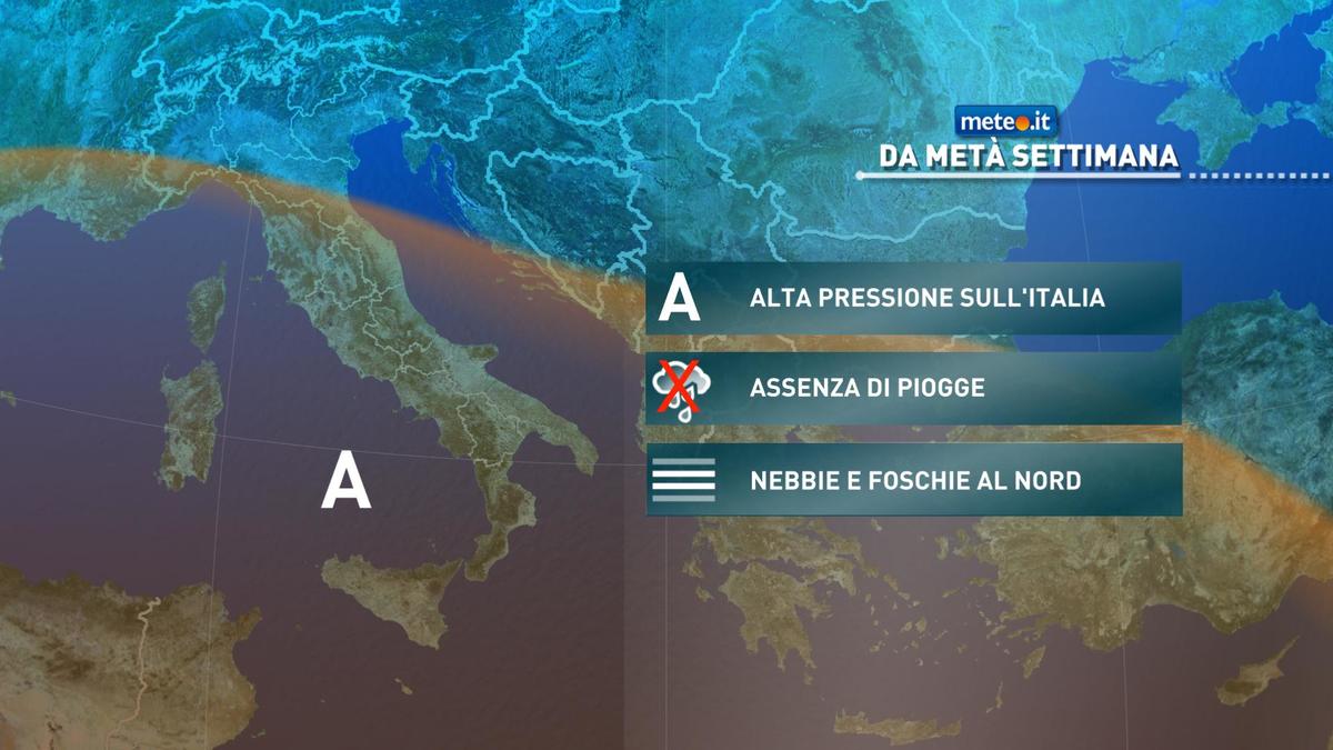 Meteo, tra mercoledì 11 novembre e domenica 15 calma meteorologica