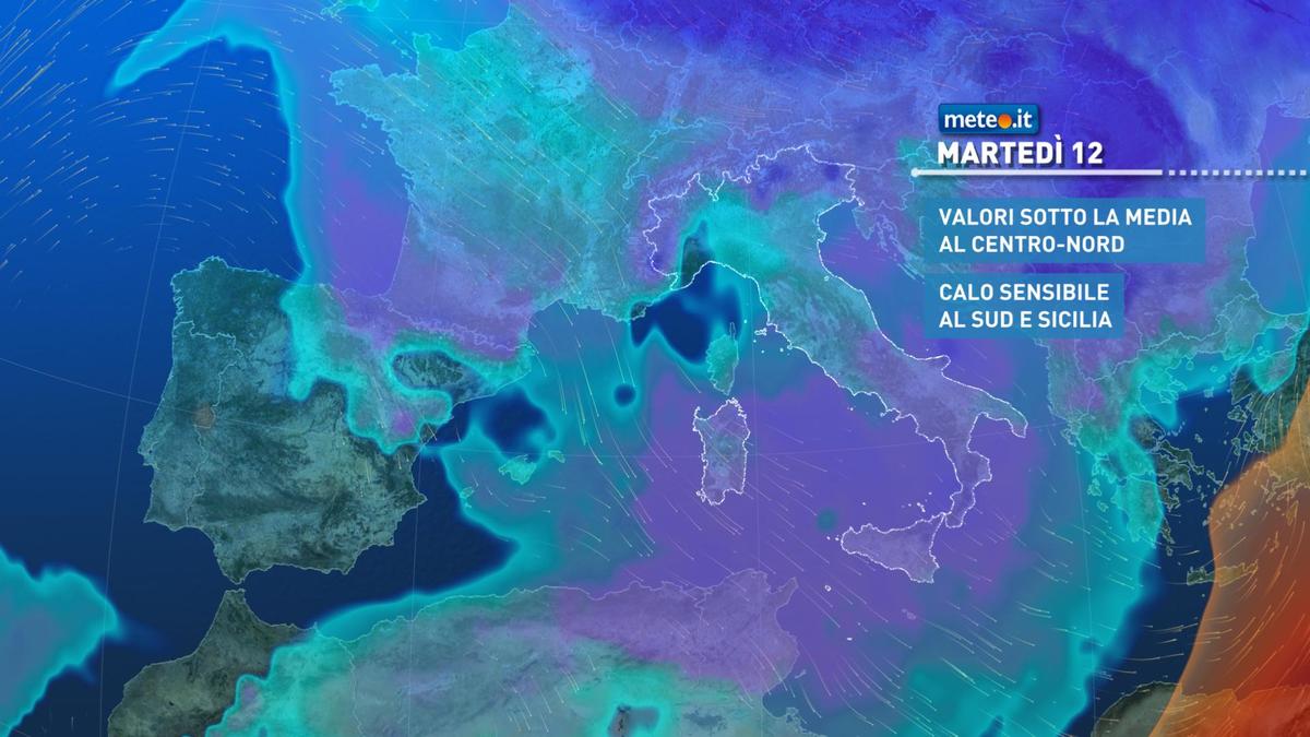 Meteo, 12 gennaio con clima freddo e qualche pioggia al Sud