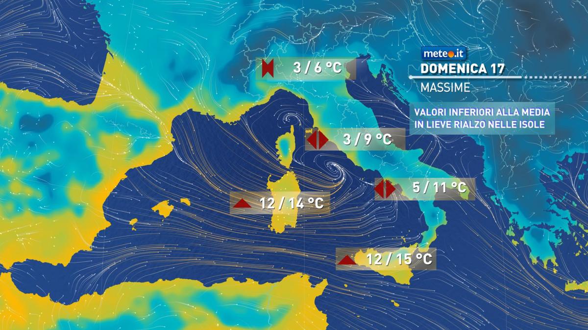 Meteo, domenica 17 gennaio l’Italia sarà attraversata da una veloce perturbazione, la n.7