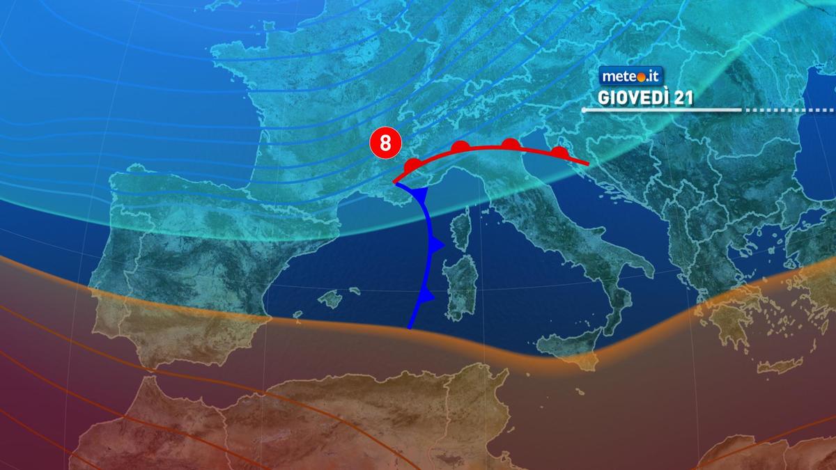 Meteo, tra il 21 e il 22 gennaio fase di maltempo sull'Italia