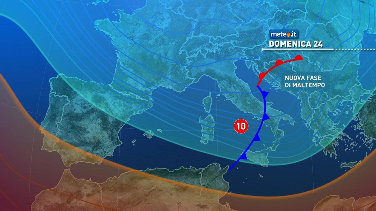 Meteo, weekend del 23-24 gennaio con pioggia, neve e venti forti