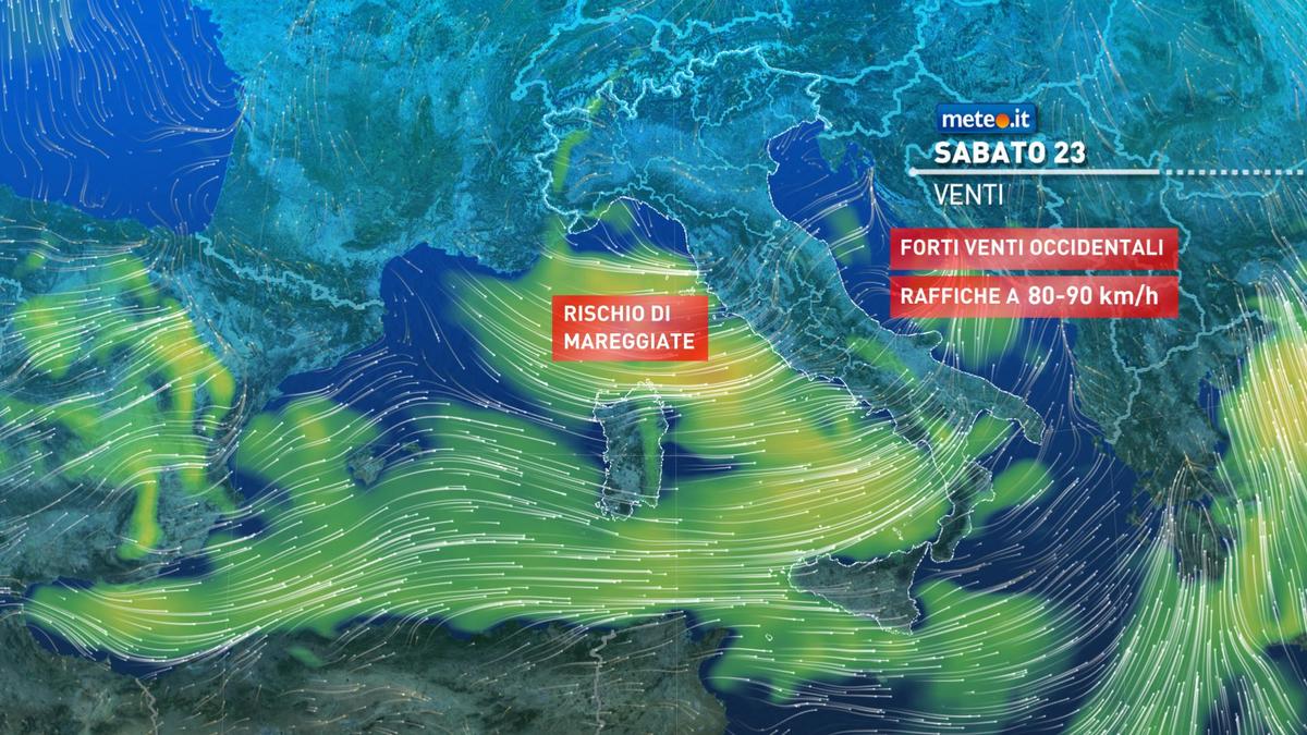 Meteo, maltempo e venti forti nel weekend del 23-24 gennaio