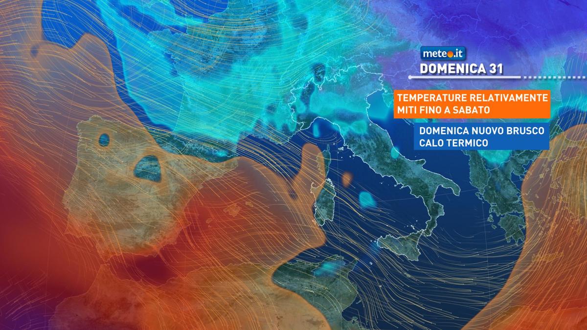 Meteo, da domenica 31 gennaio nuovo afflusso di aria fredda