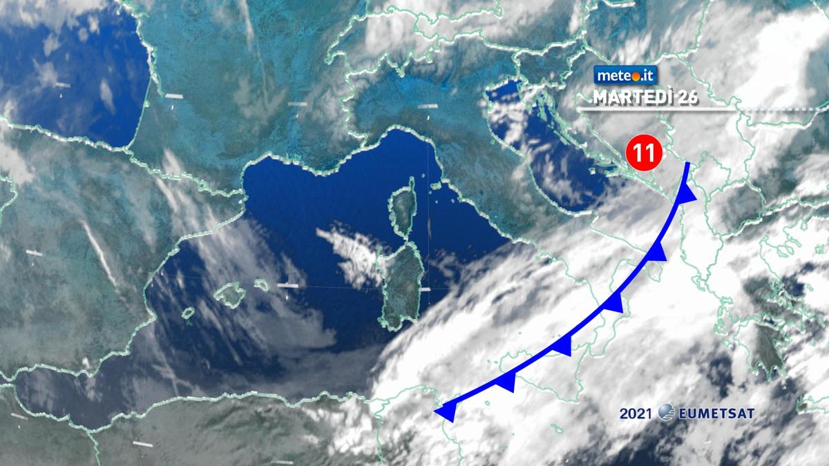 Meteo, 26 gennaio con piogge residue al Sud e venti freddi