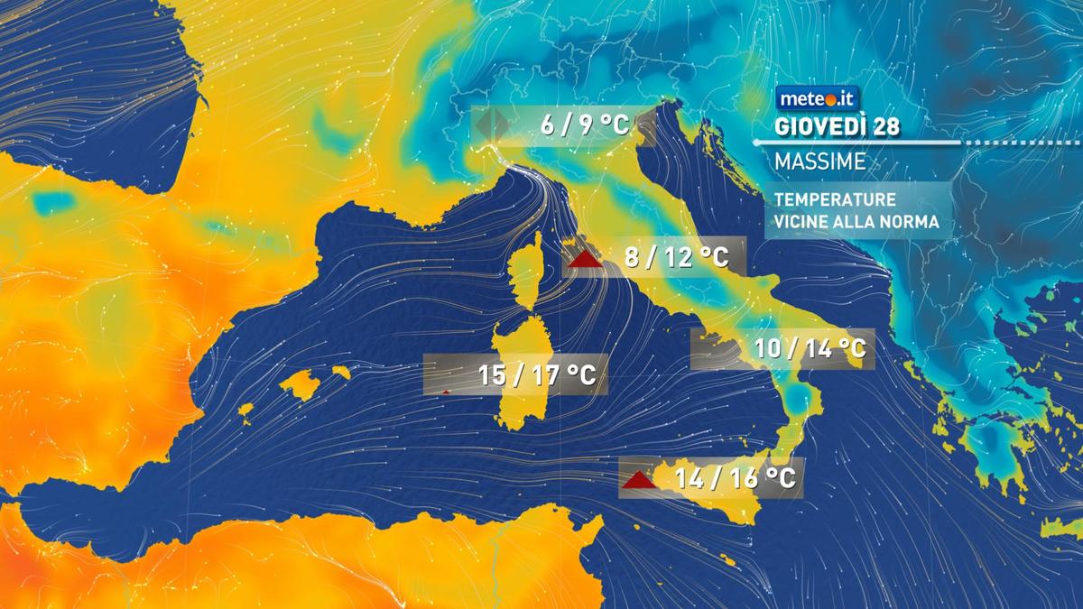 Meteo, 28 gennaio con temperature in aumento