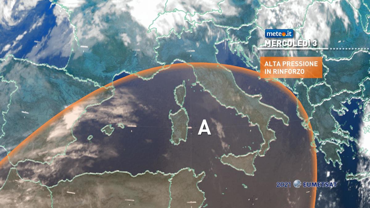 Meteo, mercoledì 3 febbraio alta pressione di matrice africana in rinforzo