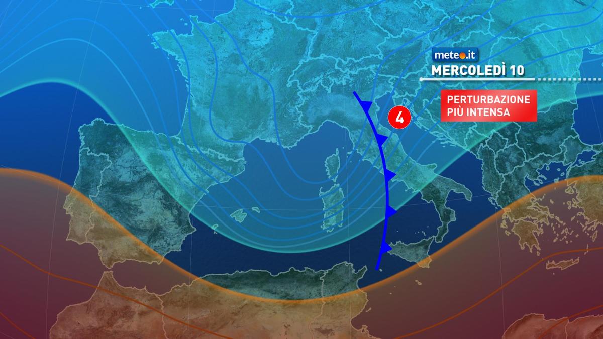 Meteo, maltempo mercoledì 10 febbraio poi correnti gelide