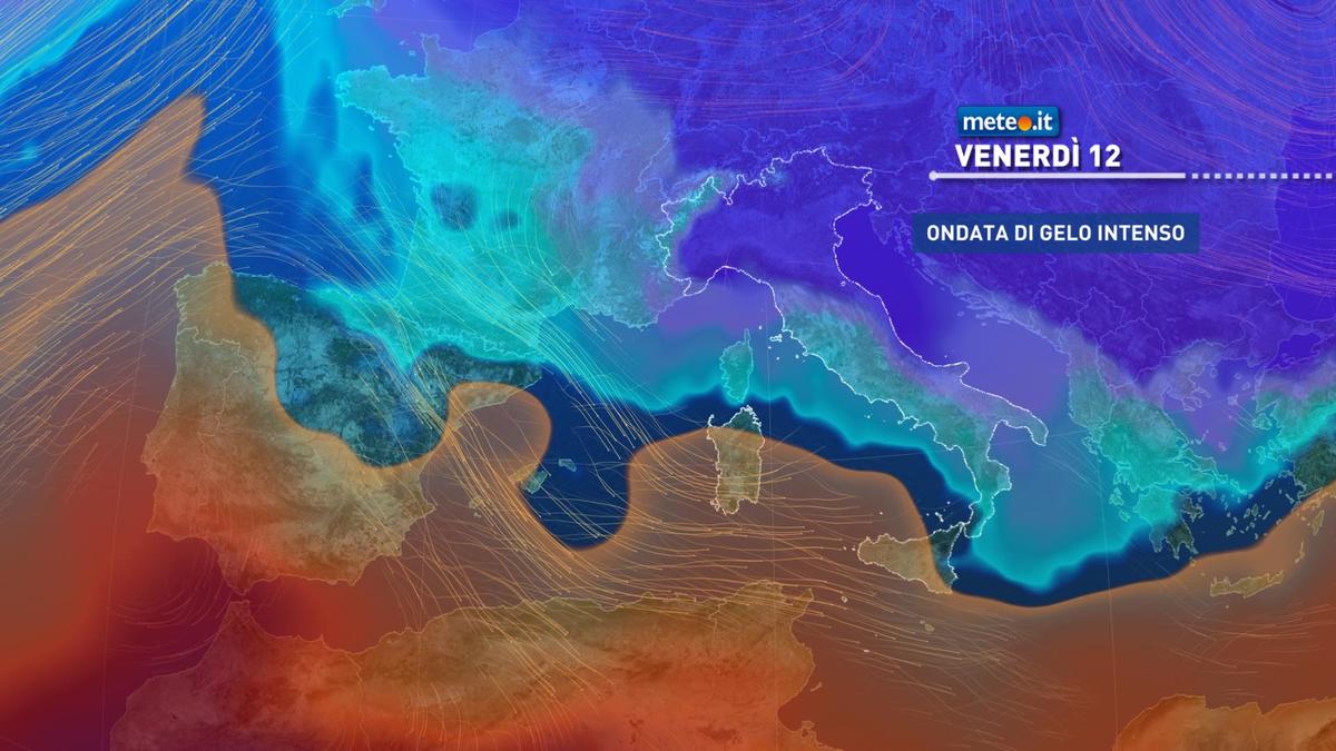 Meteo, da venerdì 12 febbraio intensa ondata di gelo e neve