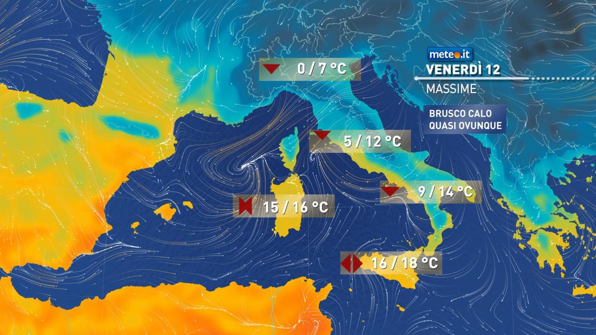 Meteo, da venerdì 12 febbraio l'Italia sarà sferzata da correnti gelide