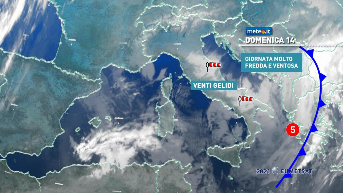 Meteo, 14 febbraio gelido con neve all'estremo Sud