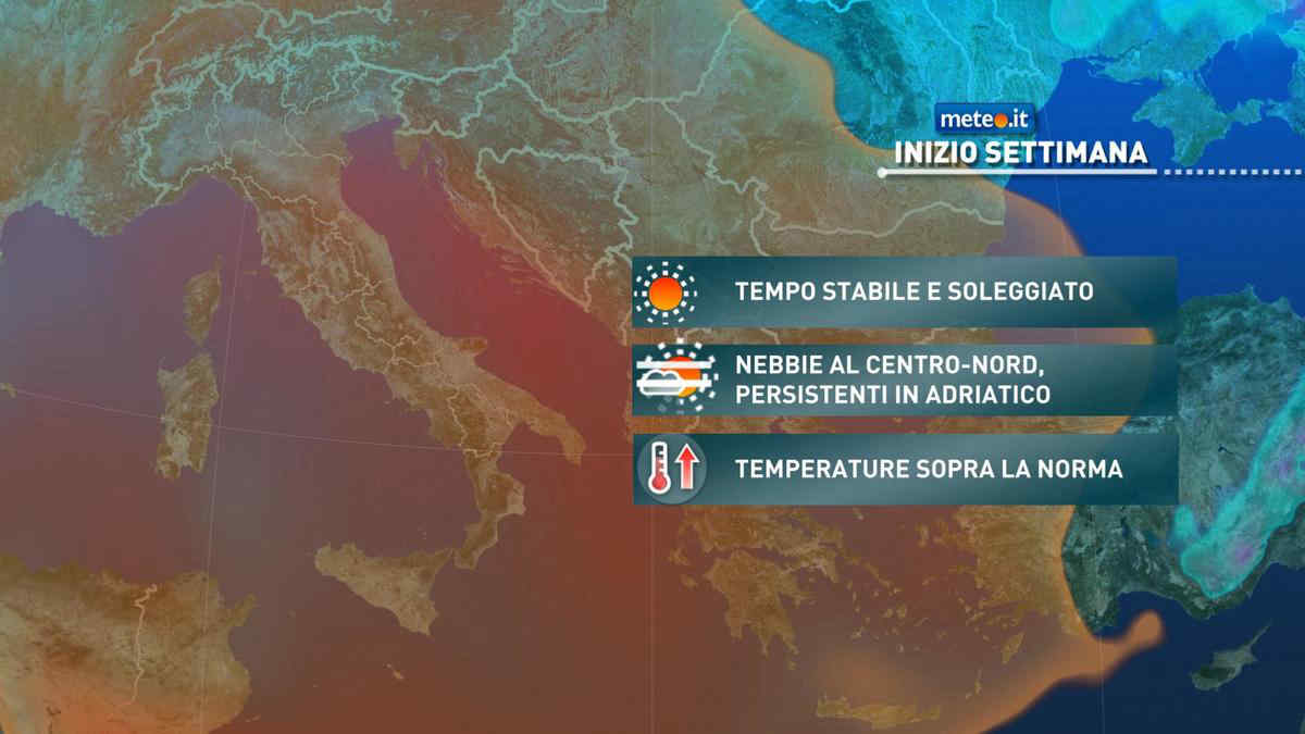 Meteo, alta pressione e tempo stabile anche tra il 22 e il 26 febbraio