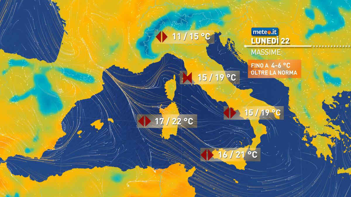 Meteo, lunedì 22 febbraio si apre una settimana all'insegna dell'alta pressione