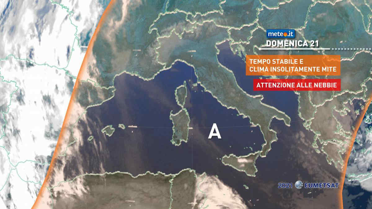 Meteo, domenica 21 febbraio tempo stabile e clima mite. Attenzione però a nebbie e smog