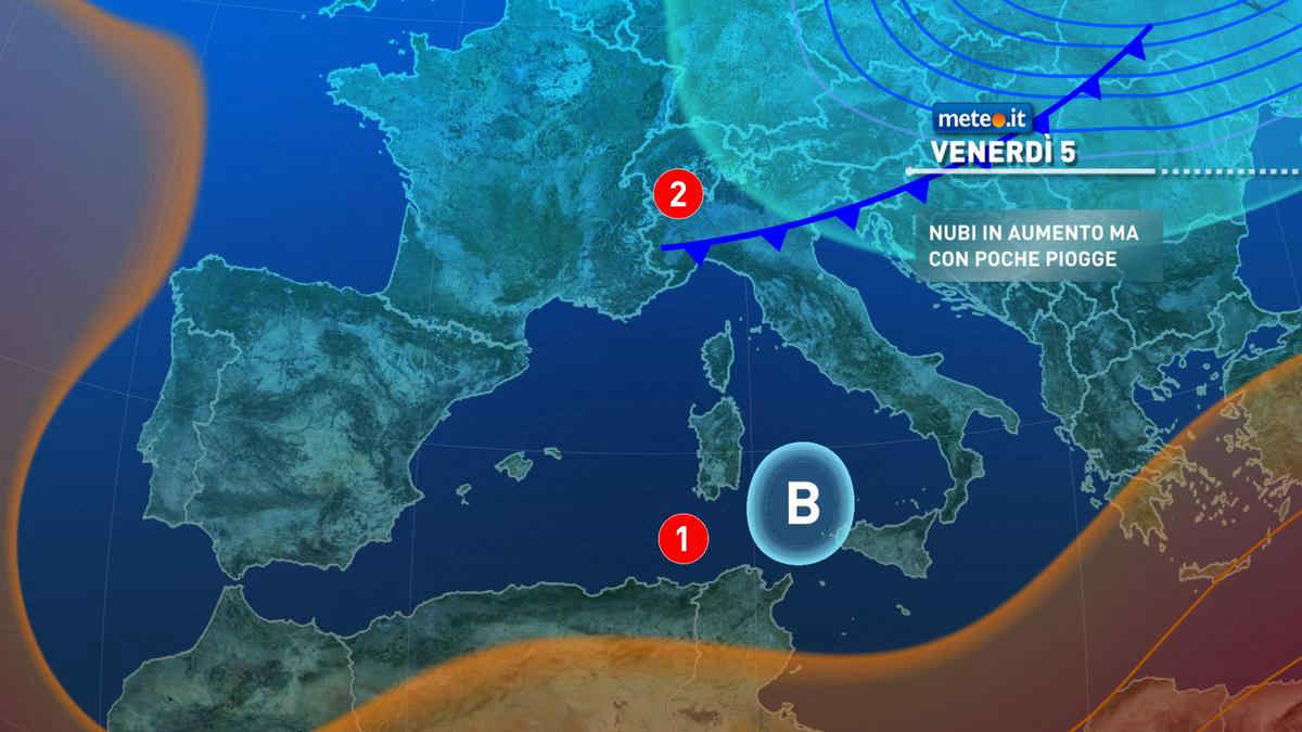 Meteo, 5 marzo con nuvole in aumento poi torna la pioggia