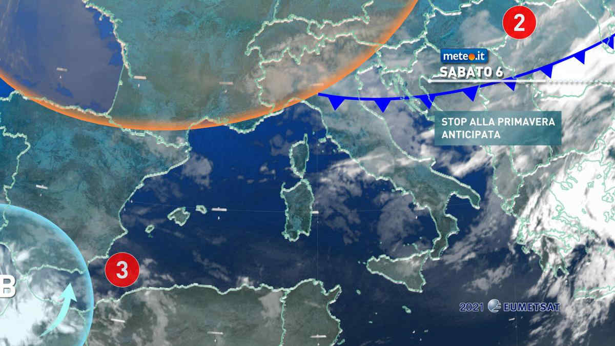 Meteo, 6 marzo con debole perturbazione in transito e calo termico