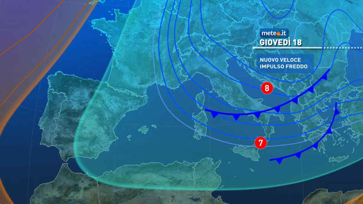 Meteo, 18 marzo con piogge e neve a quote collinari