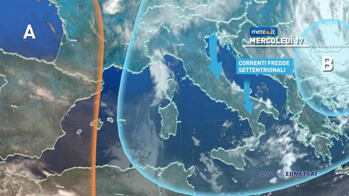 Meteo: 17 marzo con qualche pioggia. Maltempo e freddo più intensi da giovedì