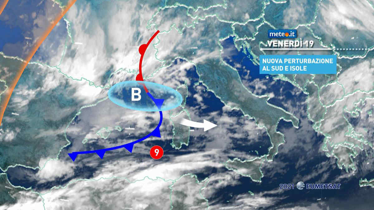 Meteo, venerdì 19 marzo effetti della perturbazione n.9