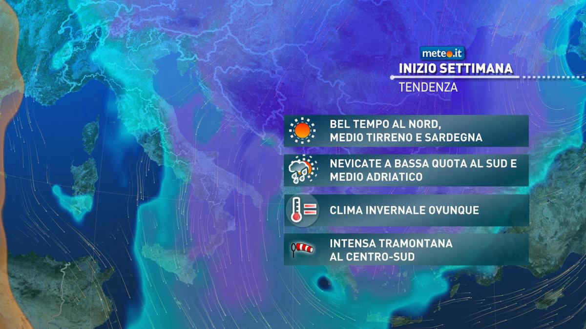 Meteo, lunedì 22 marzo ancora clima invernale