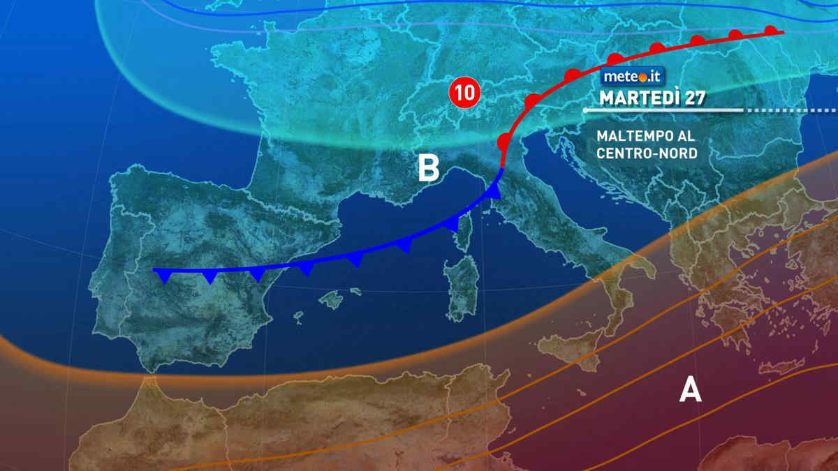 Meteo, 27 aprile di pioggia per buona parte del Centro-Nord