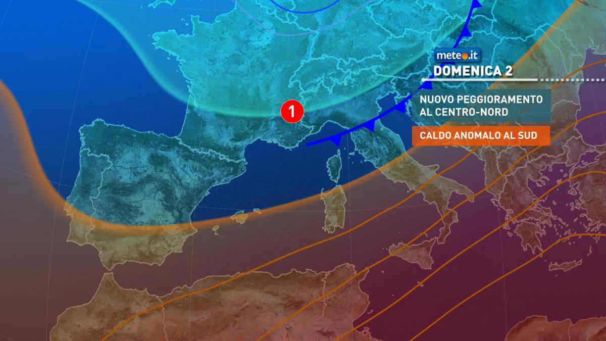 Meteo, domenica 2 maggio nuovo peggioramento al Centro-nord