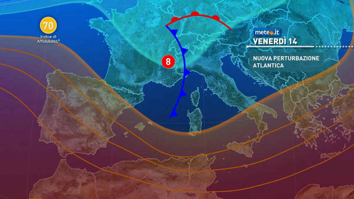 Meteo, venerdì 14 maggio nuovo carico di pioggia al Centro-nord