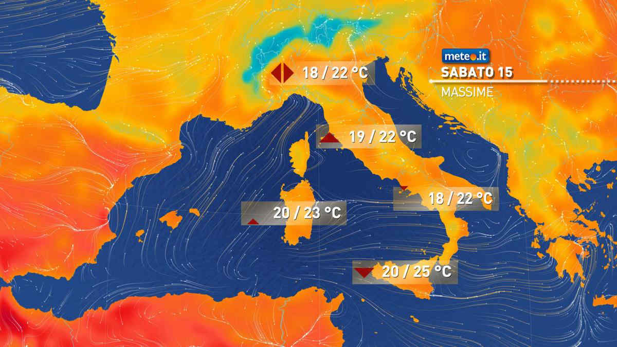 Meteo, sabato 15 maggio piogge e temporali al Nordest e al Sud