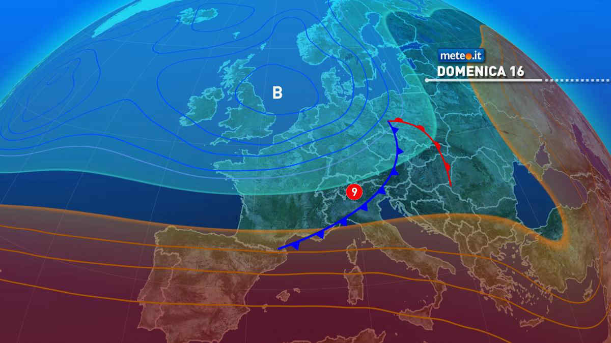 Meteo, domenica 16 maggio nuova perturbazione al Centro-nord