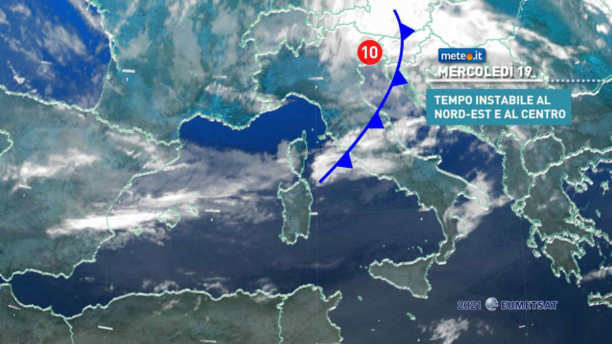 Meteo, 19 maggio con calo termico e rischio temporali