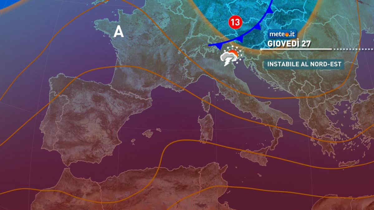 Meteo, giovedì 27 maggio debole perturbazione sulle Alpi e al Nord-Est