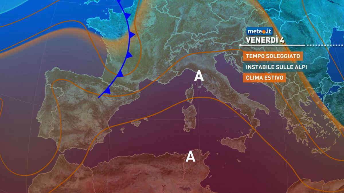 Meteo, venerdì 4 giugno le temperature si porteranno su valori decisamente estivi