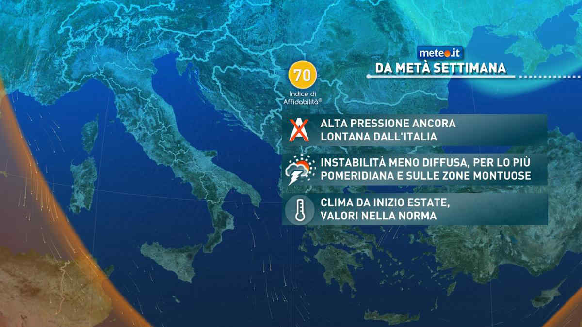 Meteo, temporali protagonisti anche dopo il 9 giugno