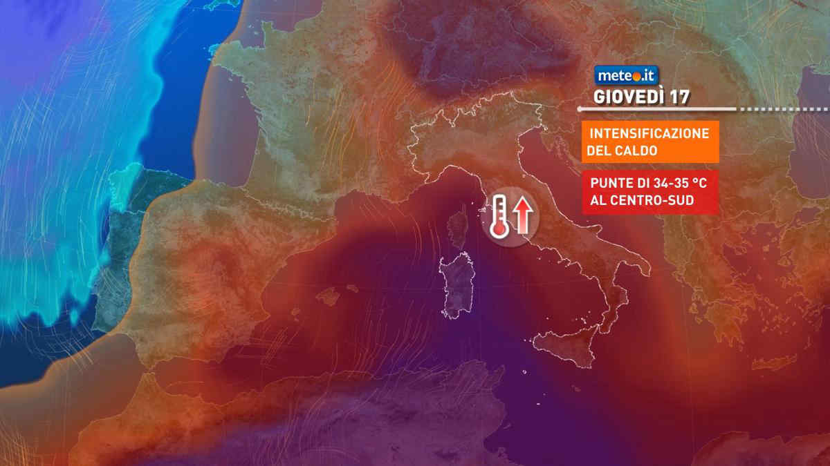 Meteo, da mercoledì 16 giugno caldo in aumento con punte di 34-35°C