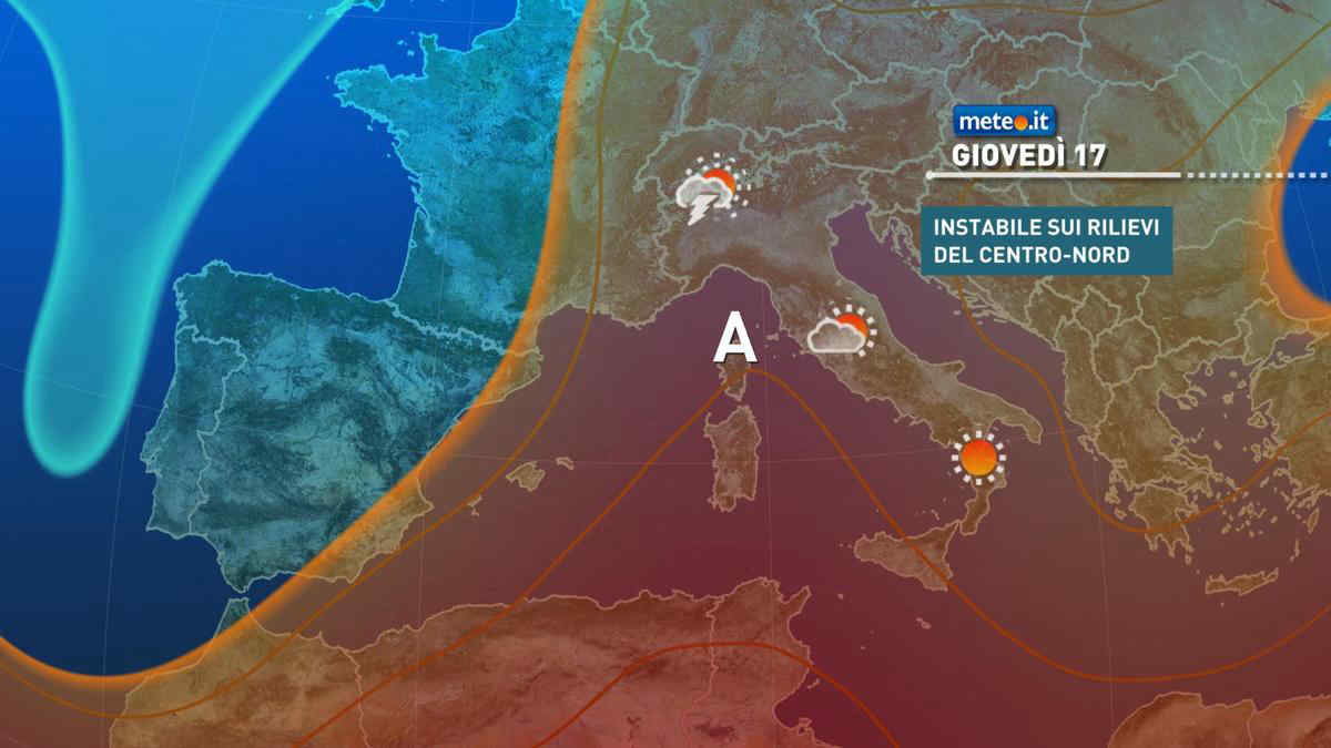 Meteo, 17 giugno caldo afoso in aumento con qualche temporale