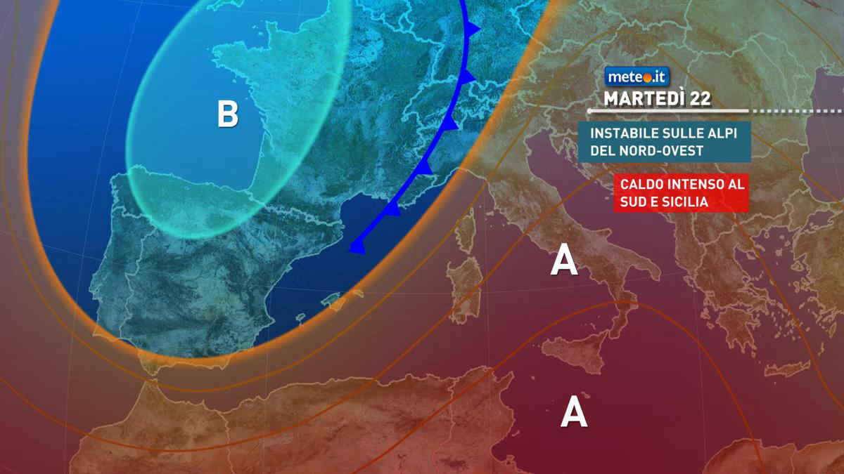 Meteo, 22 giugno bollente al Sud, qualche temporale al Nord