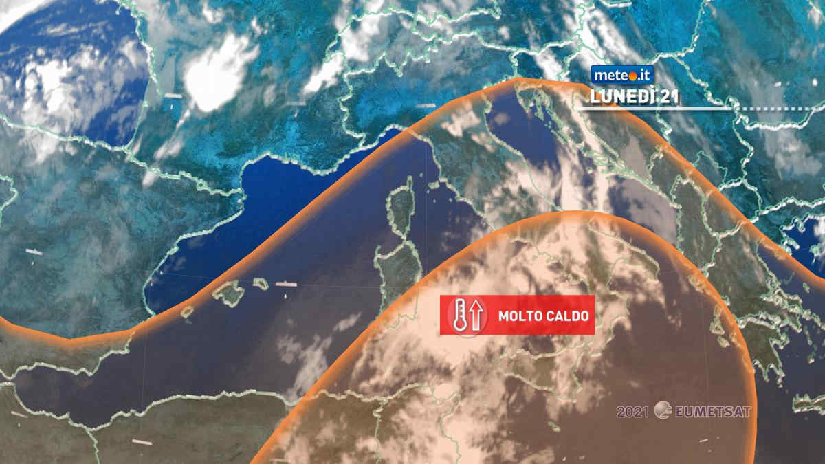 Meteo 21 giugno: aumenta il caldo al Sud e si attenua al Nord