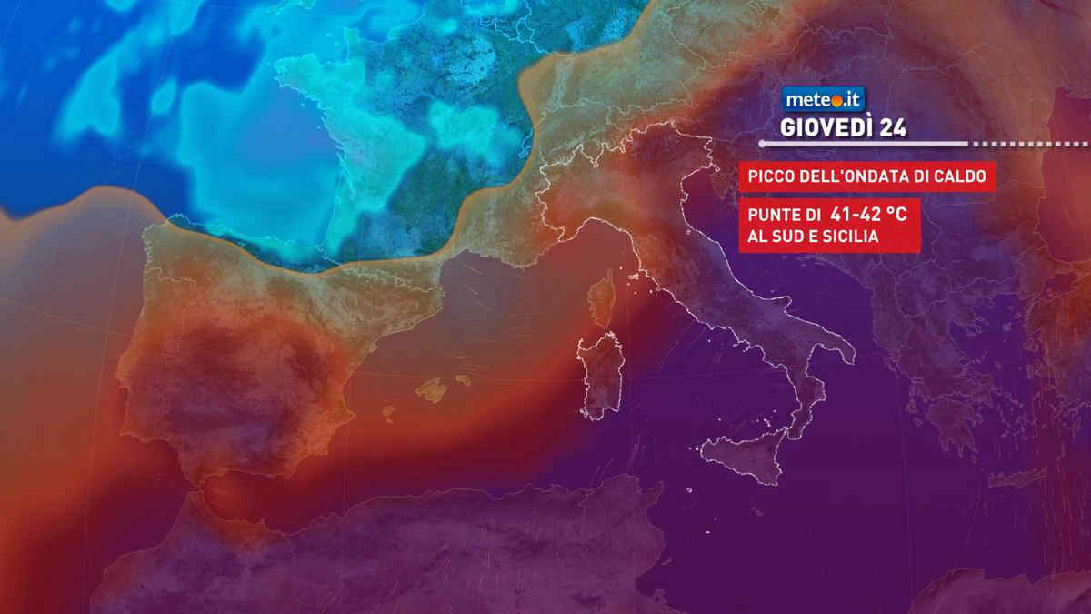 Meteo, venerdì 25 giugno lieve attenuazione del caldo al Centro-Nord e in Sardegna
