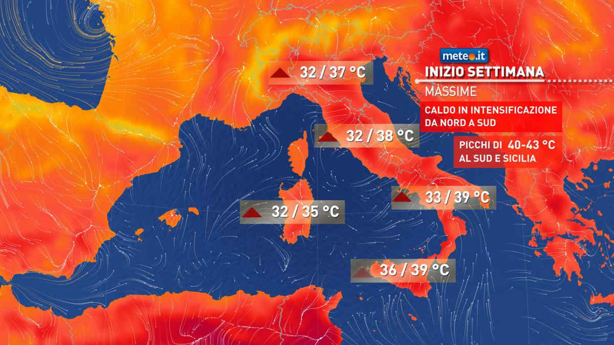 Meteo, Italia nella morsa del caldo: da lunedì 28 picchi intorno ai 40 gradi