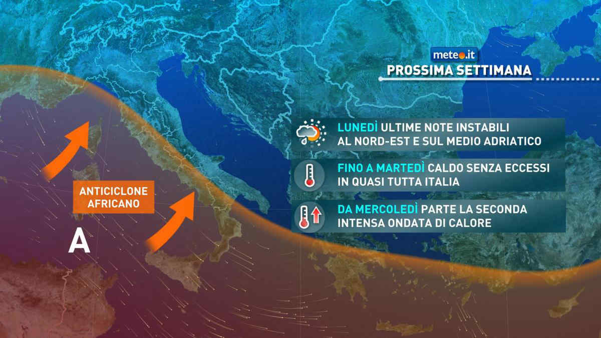 Meteo, domenica 4 luglio perturbazione in transito. Prossima settimana probabile nuova ondata di caldo