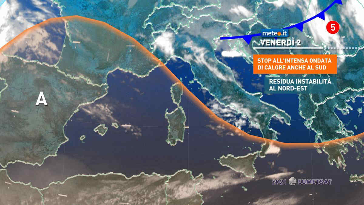 Meteo, 2 luglio con stop al caldo intenso anche al Sud