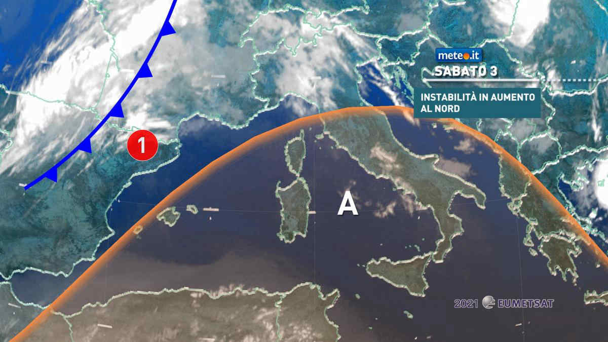 Meteo, 3 luglio caldo al Sud e instabile al Nord