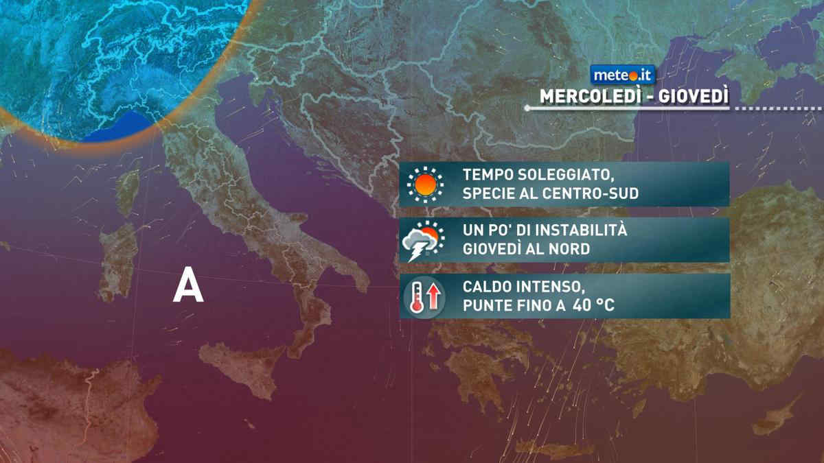 Meteo, mercoledì 7 e giovedì 8 Italia divisa tra gran caldo e temporali