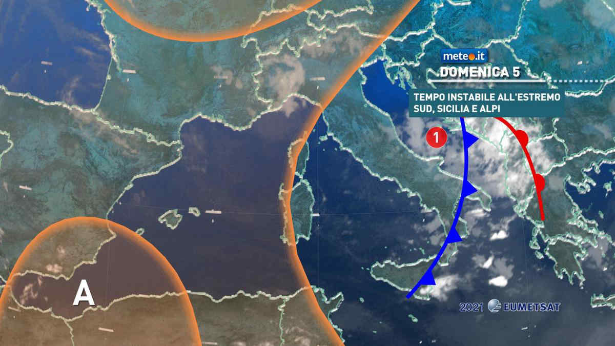 Meteo, 5 settembre con rischio temporali al Sud e sulle Alpi