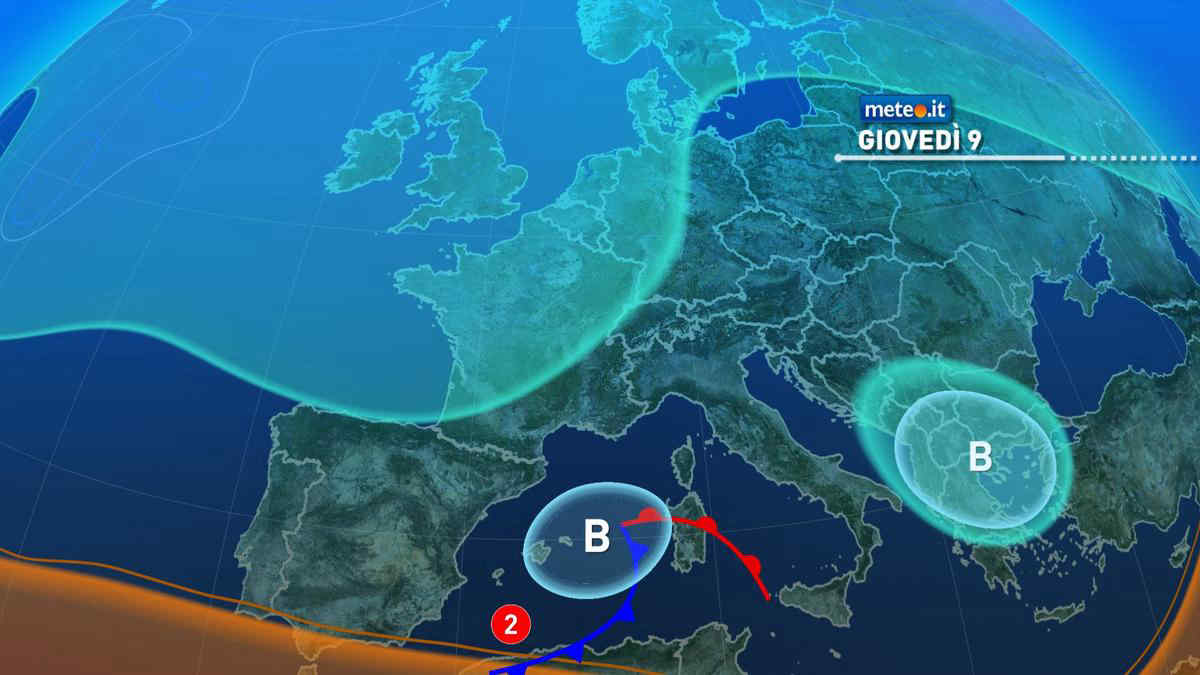 Meteo, giovedì 9 settembre perturbazione in avvicinamento al Sud e Isole